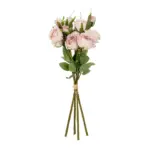 GloboStar® Artificial Garden DUSTY PINK ROSE BOUQUET 21084 Τεχνητό Διακοσμητικό Μπουκέτο Τριαντάφυλλα Ανοιχτό Ροζ Y44cm - Image 2