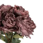 GloboStar® Artificial Garden DARK PINK PEONY FLOWER BOUQUET 21085 Τεχνητό Διακοσμητικό Μπουκέτο Σκούρο Ροζ Παιώνιας Y43cm - Image 4