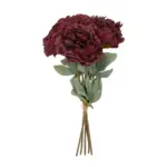 GloboStar® Artificial Garden RED PEONY FLOWER BOUQUET 21086 Τεχνητό Διακοσμητικό Μπουκέτο Κόκκινο Παιώνιας Y43cm - Image 2