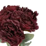 GloboStar® Artificial Garden RED PEONY FLOWER BOUQUET 21086 Τεχνητό Διακοσμητικό Μπουκέτο Κόκκινο Παιώνιας Y43cm - Image 3