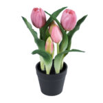 GloboStar® Artificial Garden PINK TULIP 21092 Διακοσμητικό Φυτό Ροζ Τουλίπα Υ23cm - Image 2