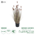 GloboStar® Artificial Garden BROWN LAGURUS 21099 Διακοσμητικό Φυτό Καφέ Λαγοουρά Υ70cm