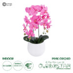 GloboStar® Artificial Garden PINK ORCHID 21116 Διακοσμητικό Φυτό Ροζ Ορχιδέα Υ45cm