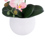 GloboStar® Artificial Garden SALMON ORCHID 21118 Διακοσμητικό Φυτό Ροζ-Πορτοκαλί Ορχιδέα Υ45cm - Image 4