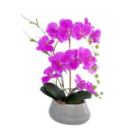 GloboStar® Artificial Garden HOT PINK ORCHID 21119 Διακοσμητικό Φυτό  Έντονο Ροζ Ορχιδέα Υ43cm - Image 2