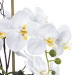 GloboStar® Artificial Garden WHITE ORCHID 21120 Διακοσμητικό Φυτό Λευκή Ορχιδέα Υ43cm - Image 3