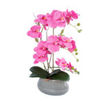GloboStar® Artificial Garden PINK ORCHID 21121 Διακοσμητικό Φυτό Έντονο Ροζ Ορχιδέα Υ43cm - Image 2