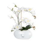 GloboStar® Artificial Garden WHITE ORCHID 21125 Διακοσμητικό Φυτό Λευκή Ορχιδέα Υ42cm - Image 2