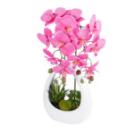 GloboStar® Artificial Garden HOT PINK ORCHID 21127 Διακοσμητικό Φυτό Έντονο Ροζ Ορχιδέα Υ39cm - Image 2