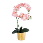 GloboStar® Artificial Garden SALMON PINK ORCHID 21129 Διακοσμητικό Φυτό Φούξια Ορχιδέα Υ43cm - Image 2