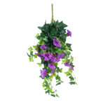 GloboStar® Artificial Garden  MORNING GLORY HANGIN PLANT 21132 Τεχνητό Διακοσμητικό Κρεμαστό  Κλαδί Ορτανσίας Y65cm - Image 2