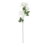 GloboStar® Artificial Garden WHITE ROSE BRANCH 21138 Τεχνητό Διακοσμητικό Κλαδί Λεύκο Τριαντάφυλλο Y66cm - Image 2