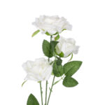 GloboStar® Artificial Garden WHITE ROSE BRANCH 21138 Τεχνητό Διακοσμητικό Κλαδί Λεύκο Τριαντάφυλλο Y66cm - Image 3