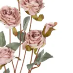 GloboStar® Artificial Garden PINK ROSE BRANCH 21142 Τεχνητό Διακοσμητικό Κλαδί Τριαντάφυλλα Ροζ Y80cm - Image 3