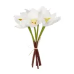 GloboStar® Artificial Garden WHITE ORCHID BOUQUET 21151 Τεχνητό Διακοσμητικό Μπουκέτο Λευκής Ορχιδέας Y26cm - Image 2