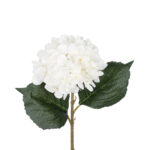 GloboStar® Artificial Garden WHITE HYDRANGEA BRANCH 21173 Τεχνητό Διακοσμητικό Κλαδί Ορτανσίας Λευκό  Y47cm - Image 3