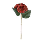 GloboStar® Artificial Garden RED HYDRANGEA BRANCH 21174 Τεχνητό Διακοσμητικό Κλαδί Ορτανσίας Κόκκινο  Y47cm - Image 2