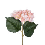 GloboStar® Artificial Garden SALMON HYDRANGEA BRANCH 21175 Τεχνητό Διακοσμητικό  Κλαδί Ορτανσίας Σαμπανιζέ  Y47cm - Image 3