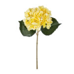 GloboStar® Artificial Garden YELLOW HYDRANGEA BRANCH 21176 Τεχνητό Διακοσμητικό Κλαδί Ορτανσίας Κίτρινης  Y47cm - Image 2