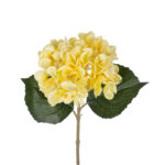 GloboStar® Artificial Garden YELLOW HYDRANGEA BRANCH 21176 Τεχνητό Διακοσμητικό Κλαδί Ορτανσίας Κίτρινης  Y47cm - Image 3