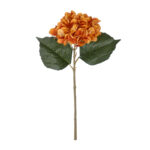 GloboStar® Artificial Garden ORANGE HYDRANGEA BRANCH 21179 Τεχνητό Διακοσμητικό Κλαδί Ορτανσίας Πορτοκαλί  Y47cm - Image 2