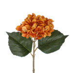 GloboStar® Artificial Garden ORANGE HYDRANGEA BRANCH 21179 Τεχνητό Διακοσμητικό Κλαδί Ορτανσίας Πορτοκαλί  Y47cm - Image 3