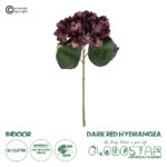 GloboStar® Artificial Garden DARK RED HYDRANGEA BRANCH 21180 Τεχνητό Διακοσμητικό Κλαδί Ορτανσίας Βαθύ Κόκκινο  Y47cm