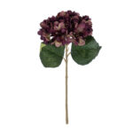 GloboStar® Artificial Garden DARK RED HYDRANGEA BRANCH 21180 Τεχνητό Διακοσμητικό Κλαδί Ορτανσίας Βαθύ Κόκκινο  Y47cm - Image 2