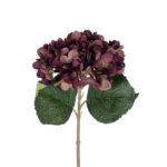 GloboStar® Artificial Garden DARK RED HYDRANGEA BRANCH 21180 Τεχνητό Διακοσμητικό Κλαδί Ορτανσίας Βαθύ Κόκκινο  Y47cm - Image 3
