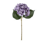 GloboStar® Artificial Garden PURPLE HYDRANGEA BRANCH 21181 Τεχνητό Διακοσμητικό Κλαδί Ορτανσίας Βαθύ Μωβ  Y47cm - Image 2