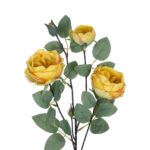 GloboStar® Artificial Garden YELLOW CLIMBING ROSE BRANCH 21186 Τεχνητό Διακοσμητικό Κλαδί Τριαντάφυλλο Κίτρινο Y70cm - Image 3