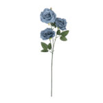 GloboStar® Artificial Garden GREY BLUE CLIMBING ROSE BRANCH 21188 Τεχνητό Διακοσμητικό Κλαδί Τριαντάφυλλο Γκρί Μπλέ Y66cm - Image 2