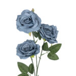 GloboStar® Artificial Garden GREY BLUE CLIMBING ROSE BRANCH 21188 Τεχνητό Διακοσμητικό Κλαδί Τριαντάφυλλο Γκρί Μπλέ Y66cm - Image 3