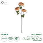 GloboStar® Artificial Garden PEACH  CLIMBING ROSE BRANCH 21189 Τεχνητό Διακοσμητικό Κλαδί Τριαντάφυλλο Ροδακινί Y66cm