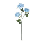 GloboStar® Artificial Garden SKY BLUE CLIMBING ROSE BRANCH 21191 Τεχνητό Διακοσμητικό Κλαδί Τριαντάφυλλο Ξεθωριασμένο Γαλάζιο Y66cm - Image 2