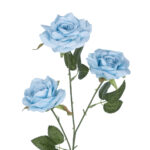 GloboStar® Artificial Garden SKY BLUE CLIMBING ROSE BRANCH 21191 Τεχνητό Διακοσμητικό Κλαδί Τριαντάφυλλο Ξεθωριασμένο Γαλάζιο Y66cm - Image 3