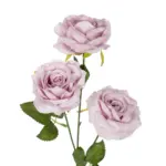 GloboStar® Artificial Garden PURPLE ROSE BRANCH 21194 Τεχνητό Διακοσμητικό Κλαδί Τριαντάφυλλα Μωβ Y66cm - Image 3