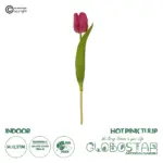 GloboStar® Artificial Garden HOT PINK TULIP BRANCH 21201 Τεχνητό Διακοσμητικό Κλαδί Έντονο Ροζ Τουλίπα Y37cm