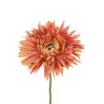 GloboStar® Artificial Garden ORANGE  ROSE BRANCH 21206 Τεχνητό Διακοσμητικό Κλαδί Ζέρμπερας Πορτοκαλί Y44cm - Image 3