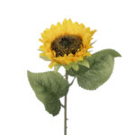 GloboStar® Artificial Garden YELLOW SUNFLOWER  BRANCH 21212 Τεχνητό Διακοσμητικό Κλαδί Ηλιοτρόπιο Κίτρινο Y50cm - Image 3