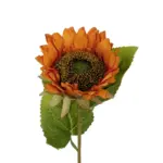 GloboStar® Artificial Garden ORANGE SUNFLOWER BRANCH 21213 Τεχνητό Διακοσμητικό Κλαδί Ηλιοτρόπιο Πορτοκαλί Y50cm - Image 3