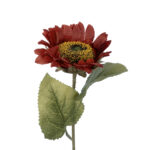 GloboStar® Artificial Garden RED SUNFLOWER  BRANCH 21214 Τεχνητό Διακοσμητικό Κλαδί Ηλιοτρόπιο Κόκκινο Y50cm - Image 3