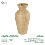 GloboStar® Artificial Garden HAVANA 21229 Διακοσμητικό Πλεκτό Καλάθι - Κασπώ Γλάστρα - Flower Pot Μπεζ Π29 x M29 x Υ57cm