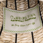 GloboStar® Artificial Garden PALERMO 21231 Διακοσμητικό Πλεκτό Καλάθι - Κασπώ Γλάστρα - Flower Pot Μπεζ με Μπορντό Φ38cm x Υ50cm - Image 6