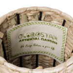GloboStar® Artificial Garden MARSELLE 21232 Διακοσμητικό Πλεκτό Καλάθι - Κασπώ Γλάστρα - Flower Pot Μπεζ με Μαύρο Φ32cm x Υ65cm - Image 6