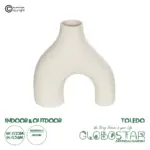 GloboStar® Artificial Garden TOLEDO 21250 Διακοσμητικό Κεραμικό Βάζo Μπεζ Π23 x Μ10 x Υ24 cm