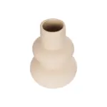 GloboStar® Artificial Garden QUARTZ 21254 Διακοσμητικό Κεραμικό Βάζo Μπεζ Π15 x Μ15 x Υ20 cm - Image 3