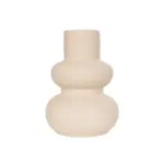GloboStar® Artificial Garden QUARTZ 21254 Διακοσμητικό Κεραμικό Βάζo Μπεζ Π15 x Μ15 x Υ20 cm - Image 4