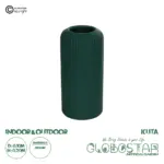 GloboStar® Artificial Garden KUTA 21256 Διακοσμητικό Κεραμικό Βάζo Πράσινο Π10 x Μ10 x Υ20 cm