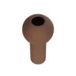 GloboStar® Artificial Garden COSTA RICA 21260 Διακοσμητικό Κεραμικό Βάζo Καφέ Π10 x Μ10 x Υ21cm - Image 3